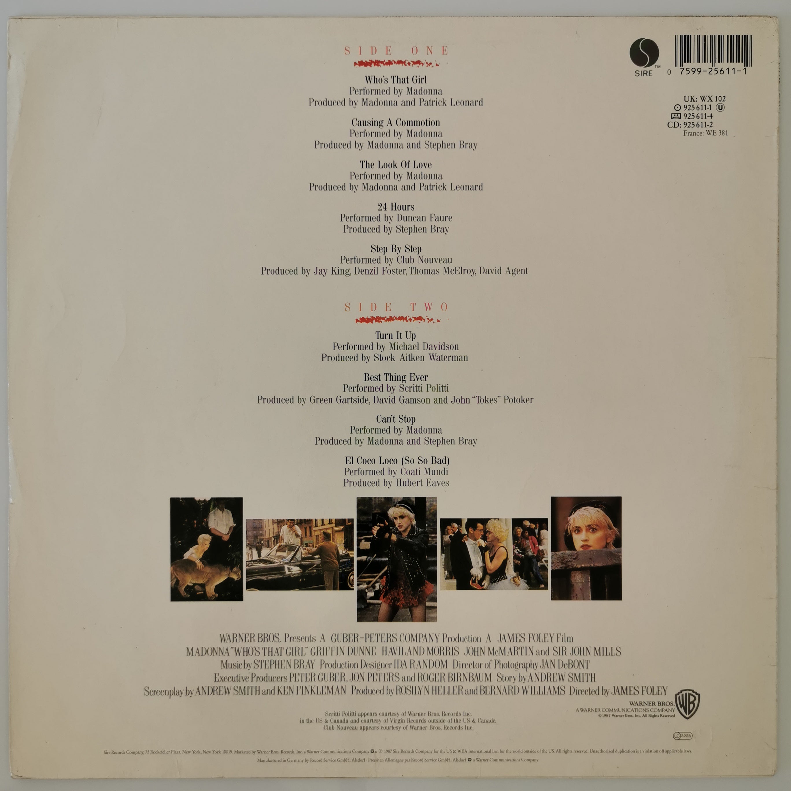Madonna Who's That Girl Vinyl LP
