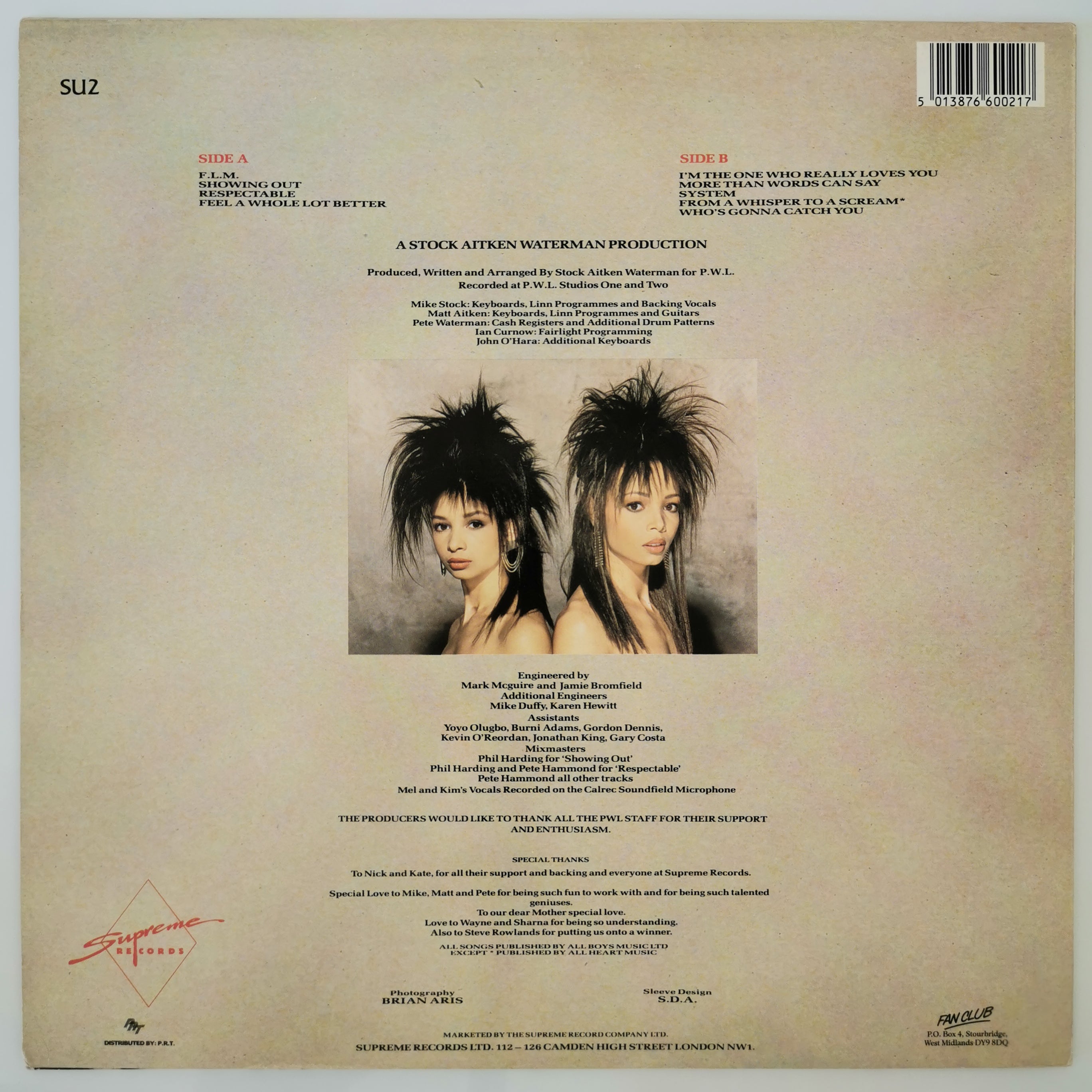 Mel & Kim F.L.M. Vinyl LP 1987