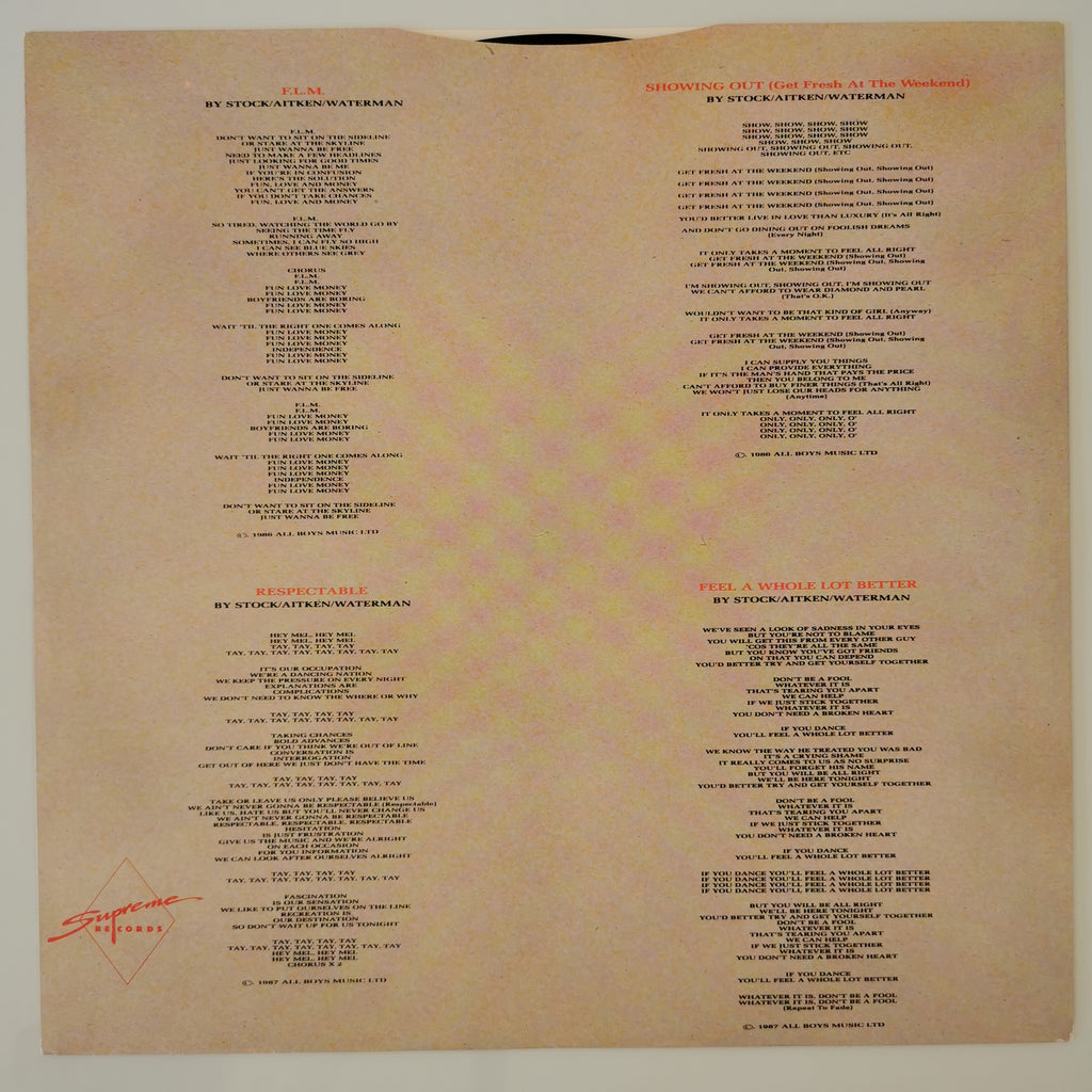 Mel & Kim F.L.M. Vinyl LP 1987