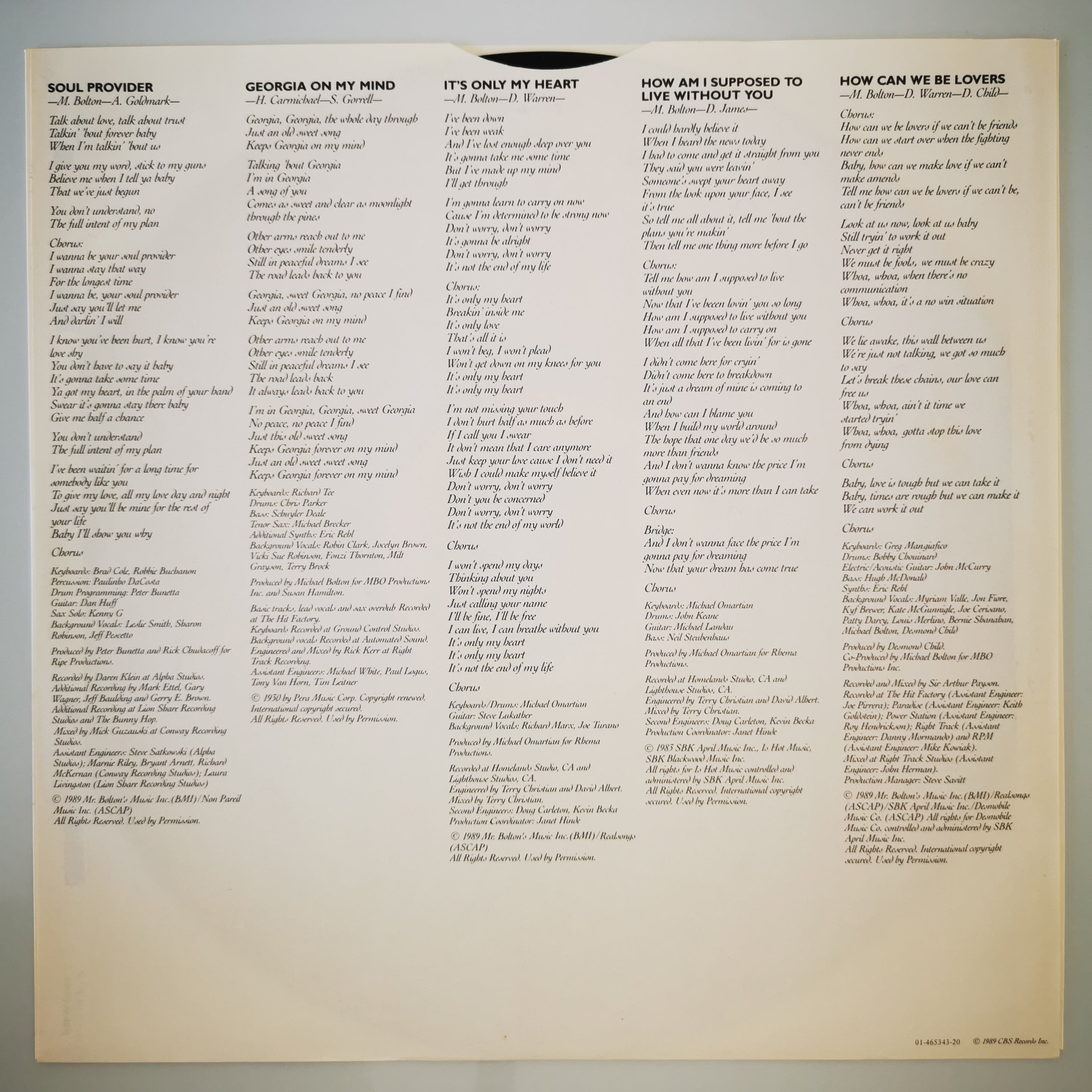 Michael Bolton Soul Provider Vinyl LP