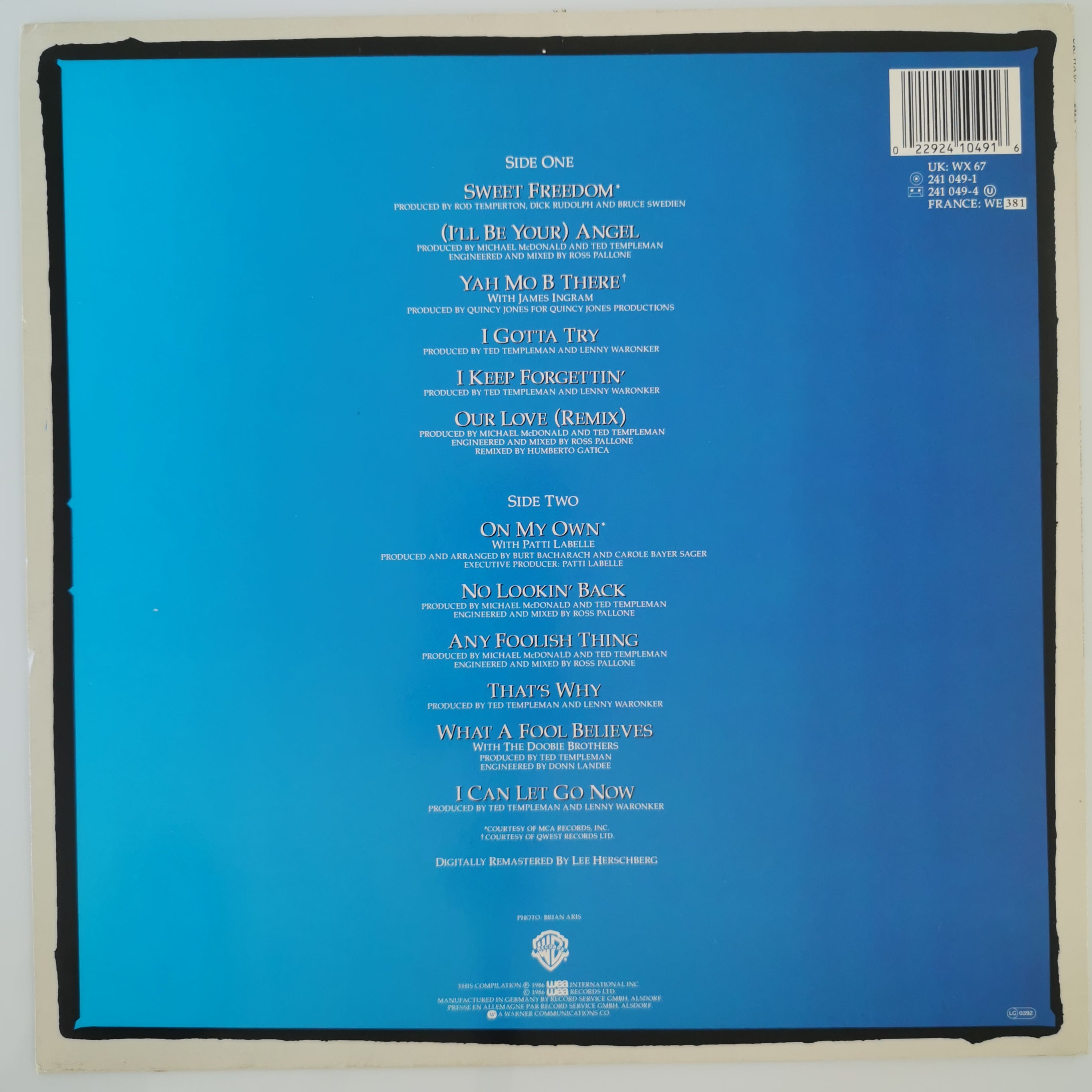 Michael McDonald Sweet Freedom Vinyl LP