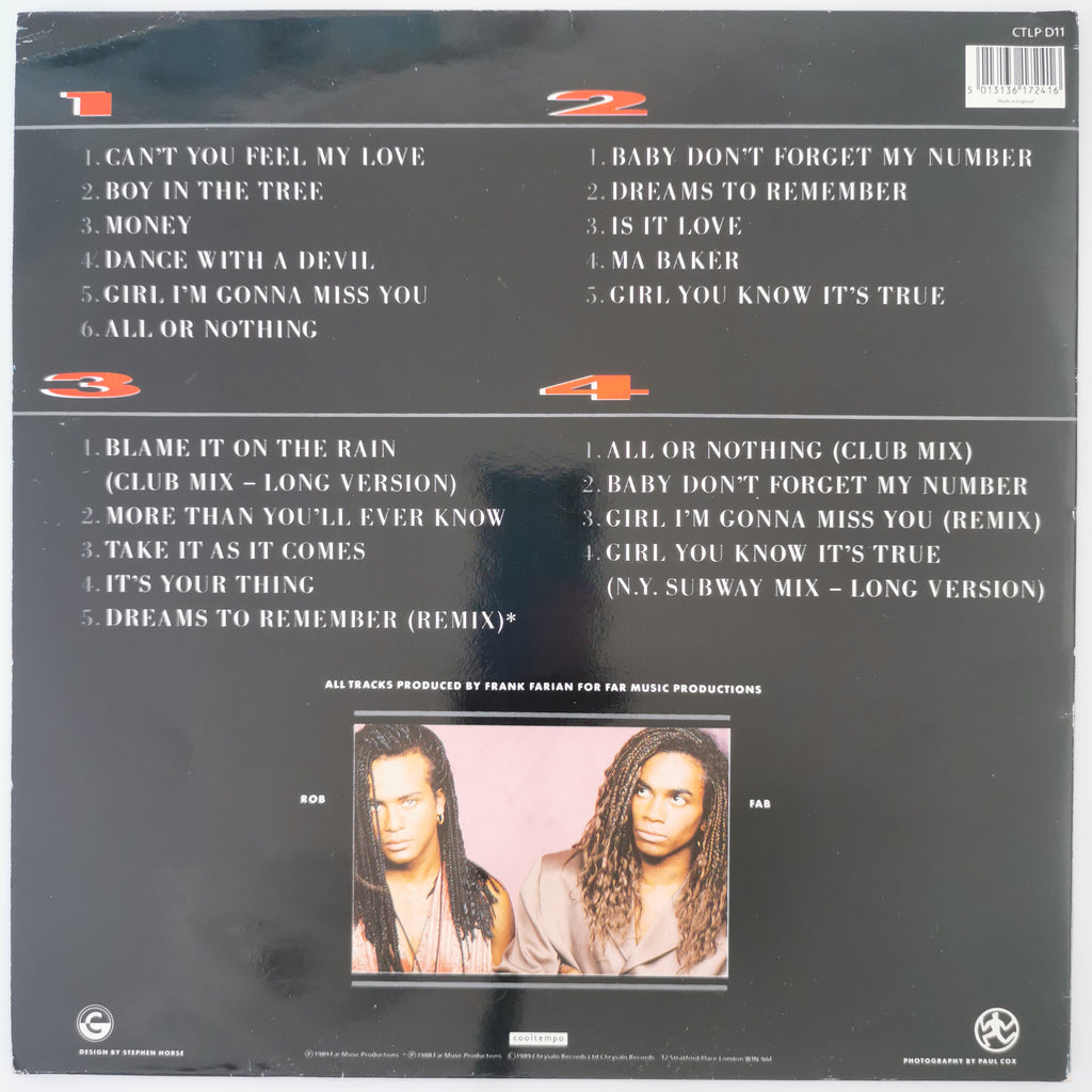 Milli Vanilli 2 x 2 (Two x Two) Double Vinyl LP