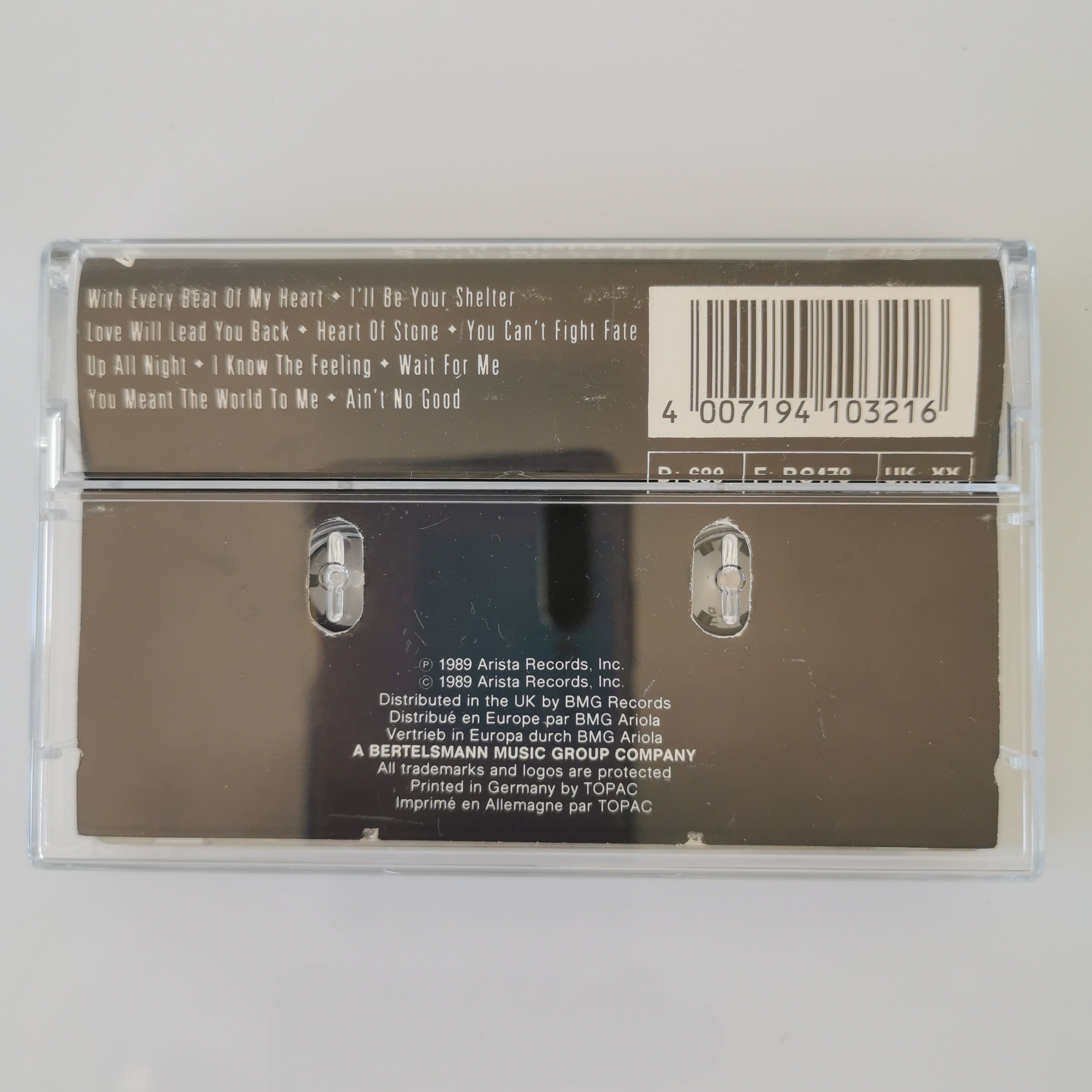 Taylor Dayne – Can't Fight Fate Cassette Tape 1989