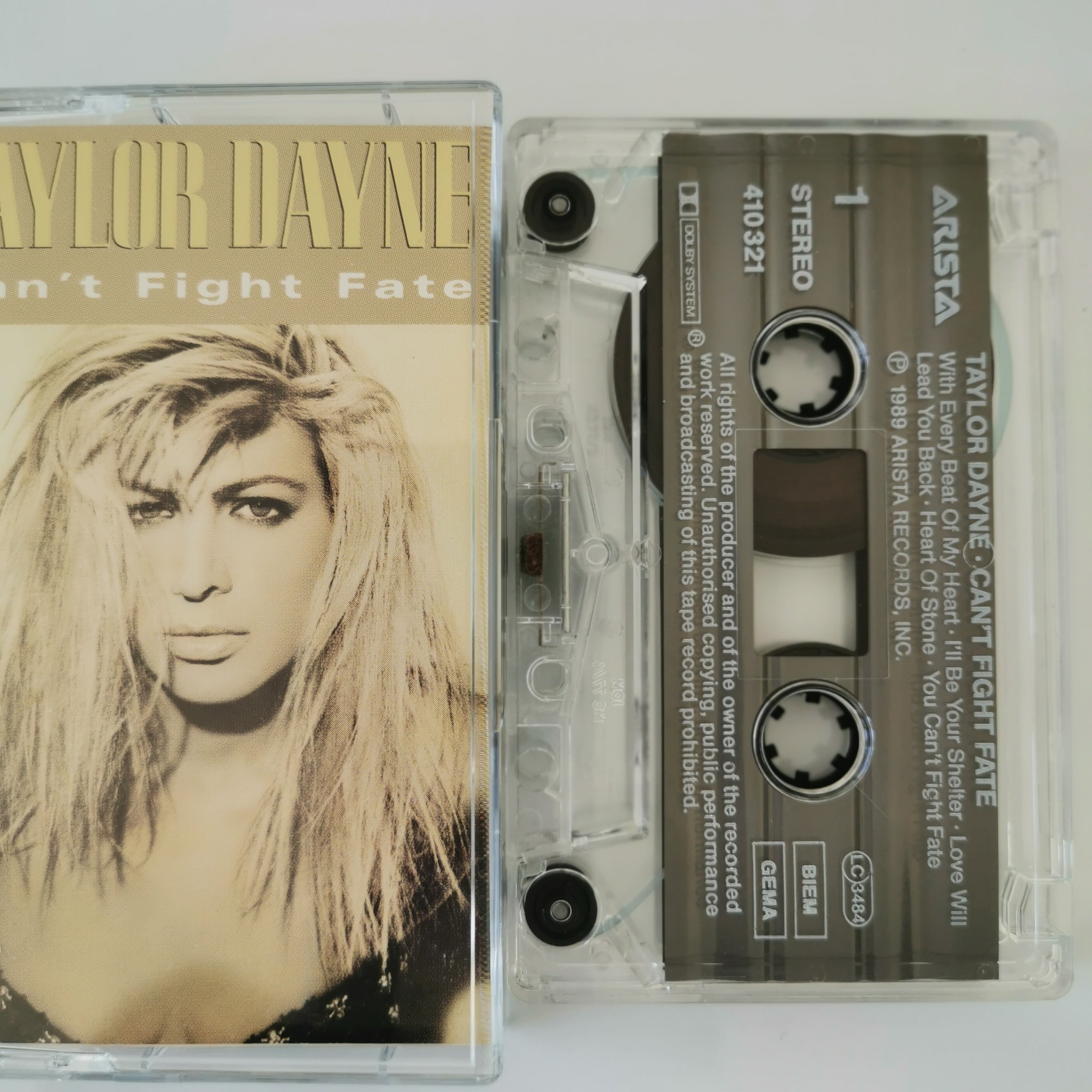 Taylor Dayne – Can't Fight Fate Cassette Tape 1989