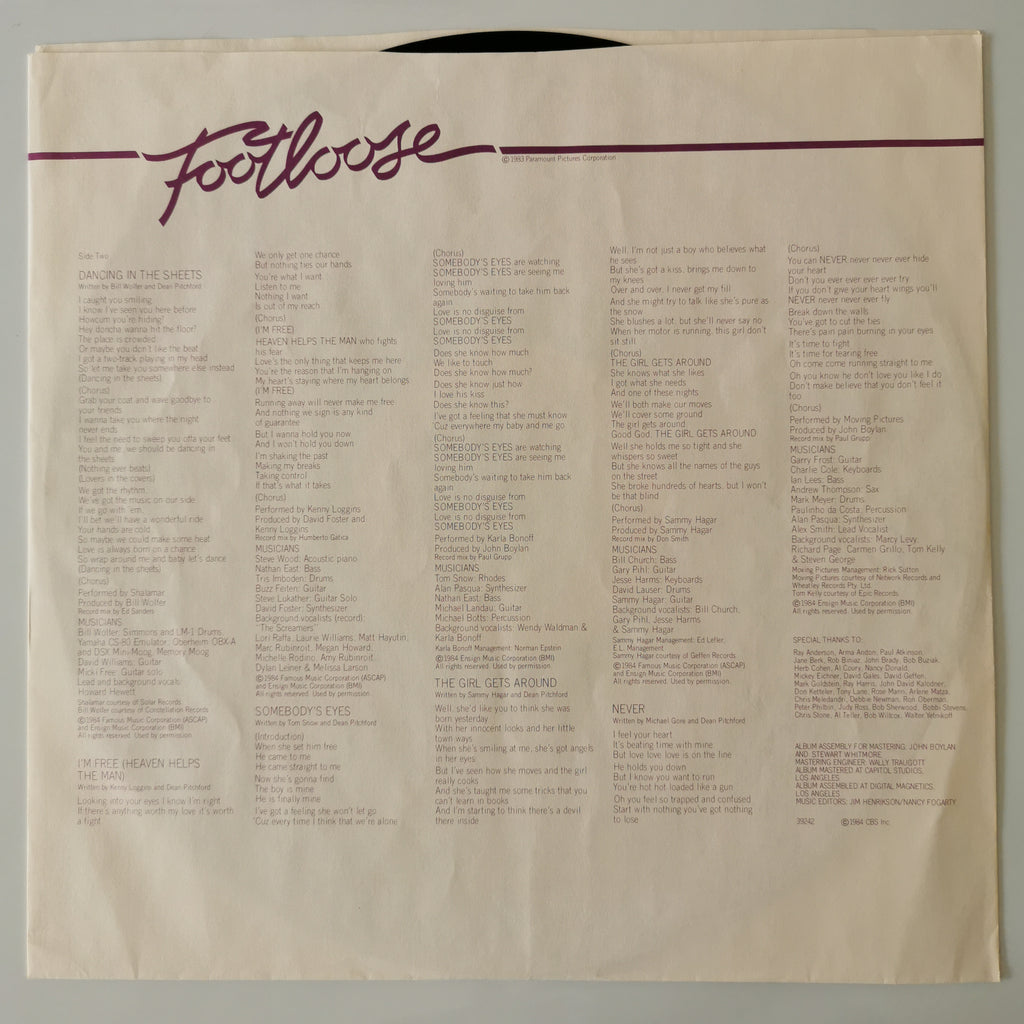 Various Artists – Footloose (1984) Vinyl LP Record