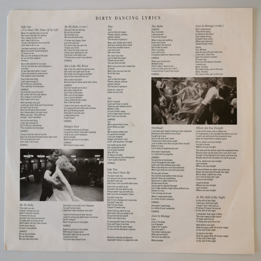 Various Artists – Dirty Dancing (1987) Vinyl LP Record