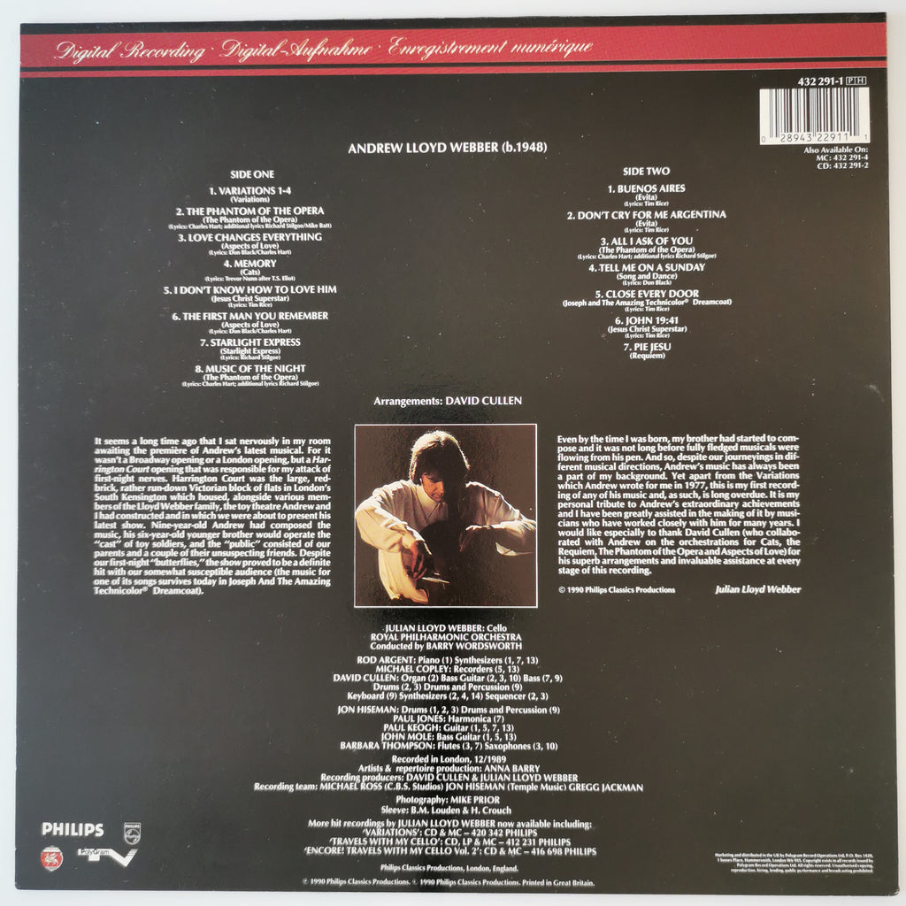 Julian Lloyd Webber – Lloyd Webber Plays Lloyd Webber Vinyl LP Record