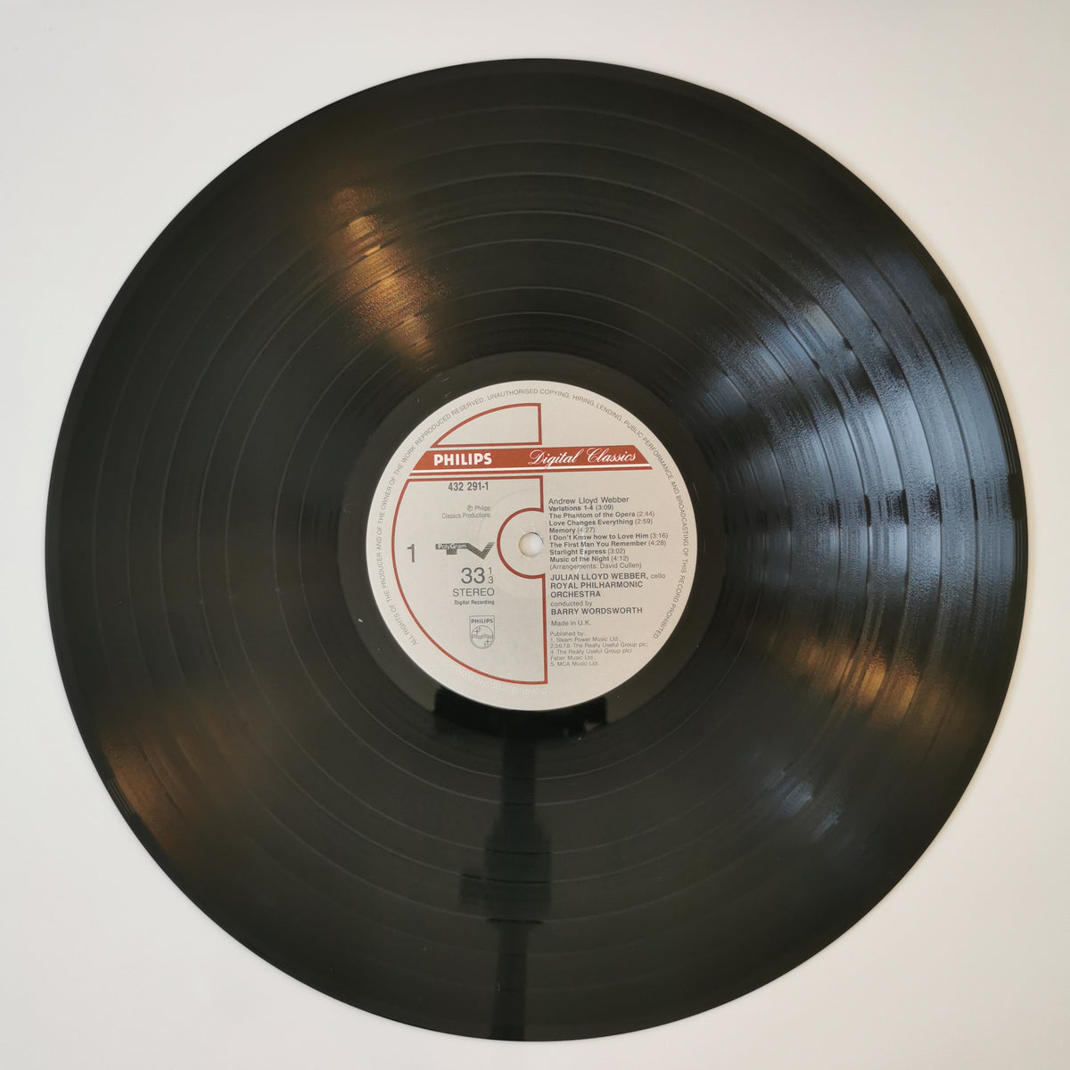 Julian Lloyd Webber – Lloyd Webber Plays Lloyd Webber Vinyl LP Record