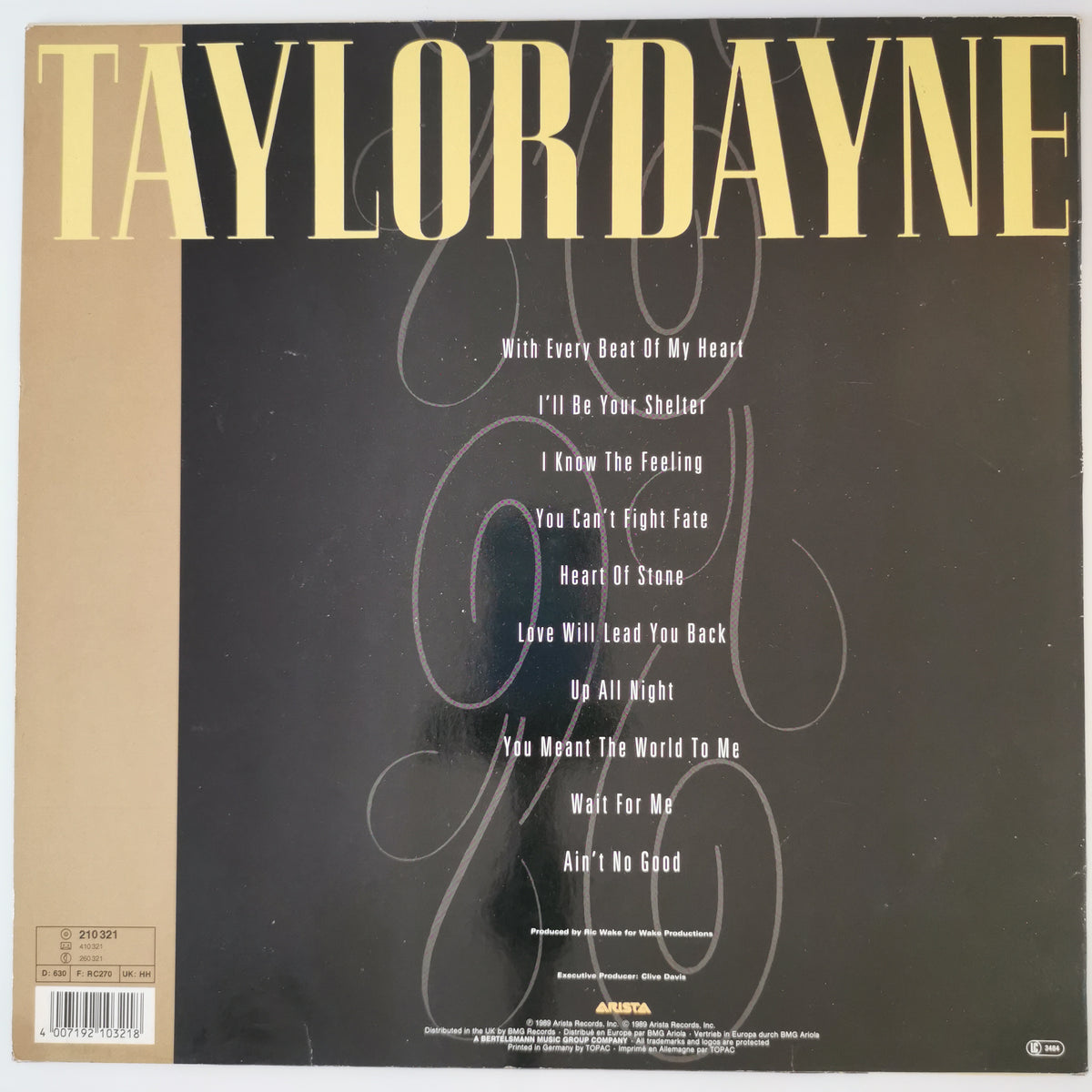 Taylor Dayne – Can’t Fight Fate (1989) Vinyl LP Record