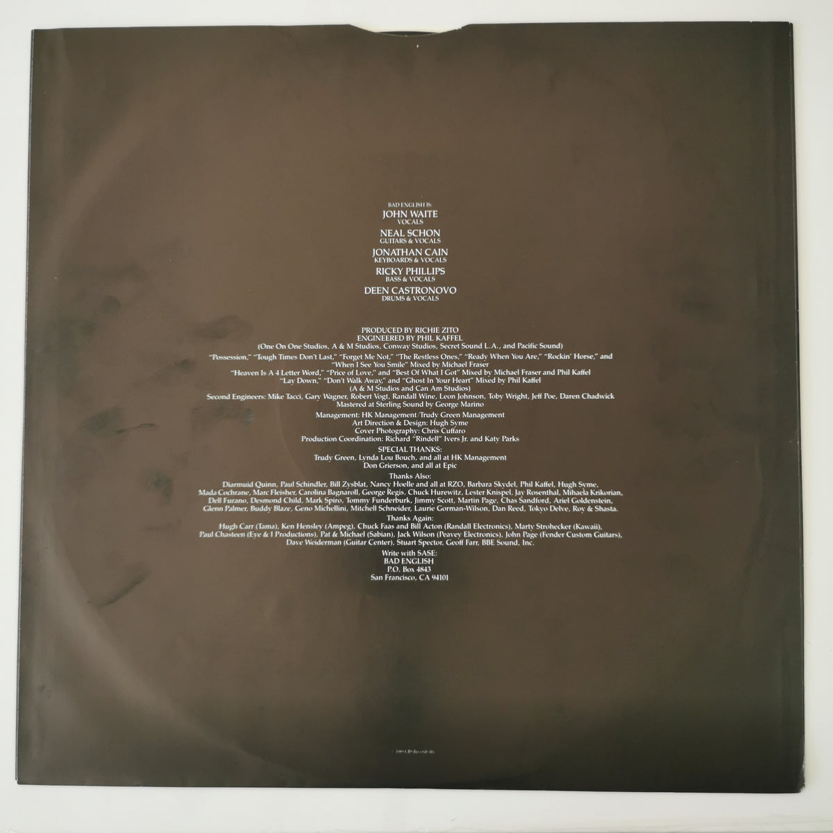 Bad English – Bad English (1989) Vinyl LP Record