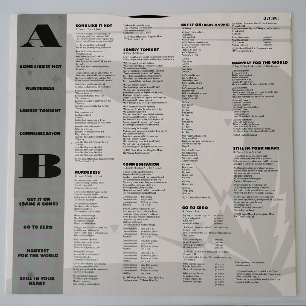 The Power Station – The Power Station (1985) Vinyl LP Record
