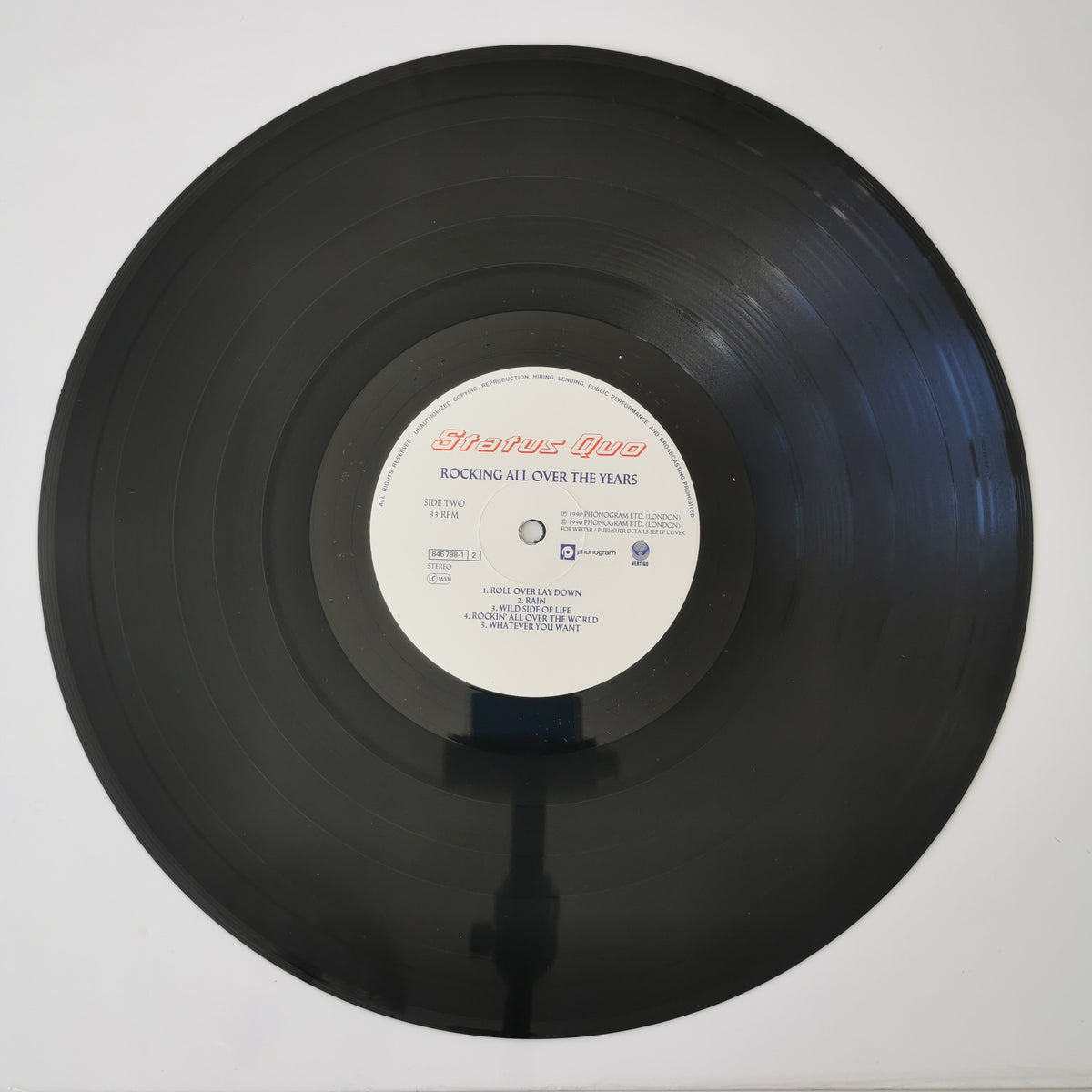 Status Quo – Rocking All Over the Years (1990) Vinyl LP Record