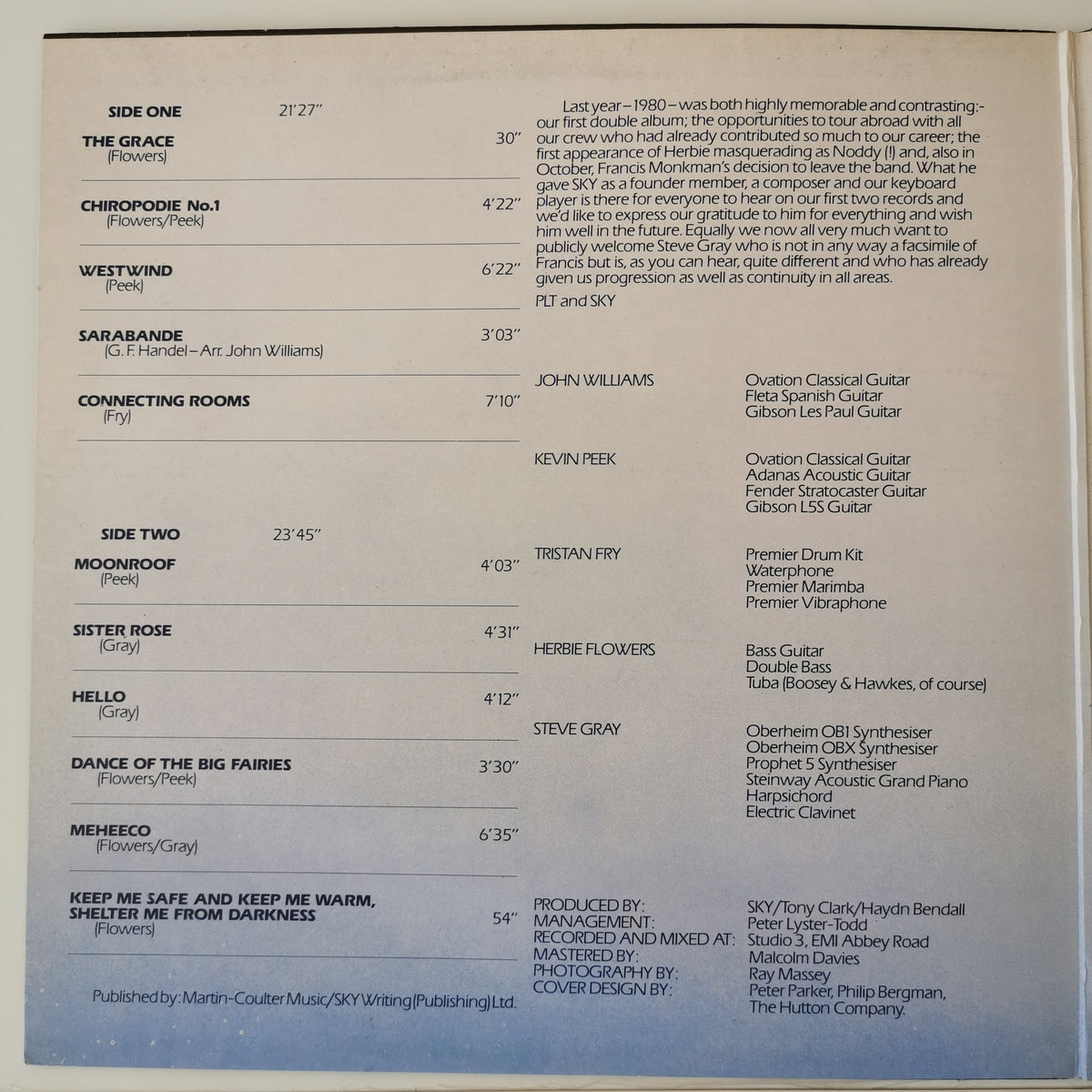 Sky – Sky 3 (1981) Vinyl LP Record