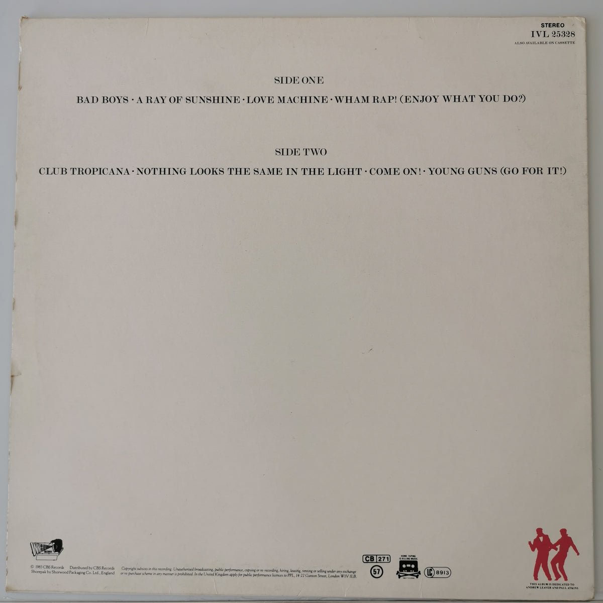 Wham! – Fantastic (1983) Vinyl LP Record