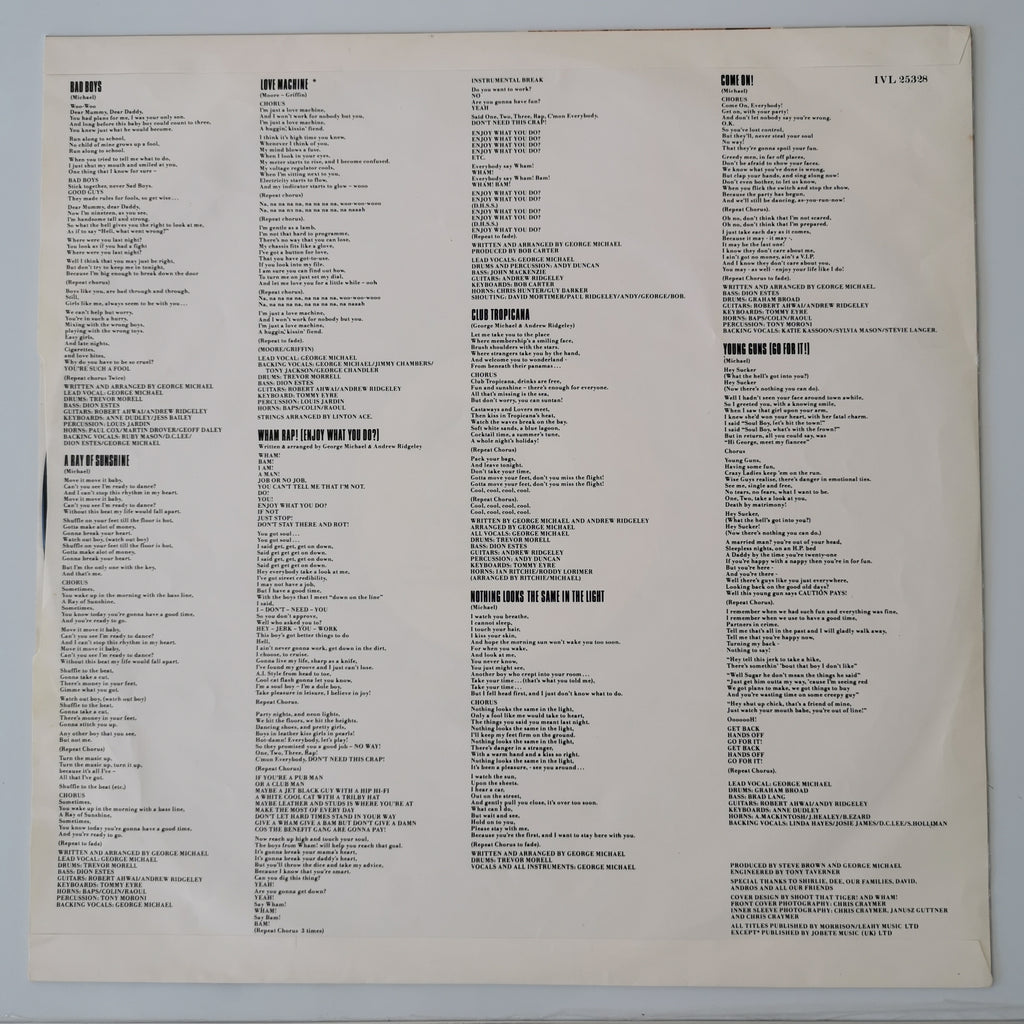 Wham! – Fantastic (1983) Vinyl LP Record