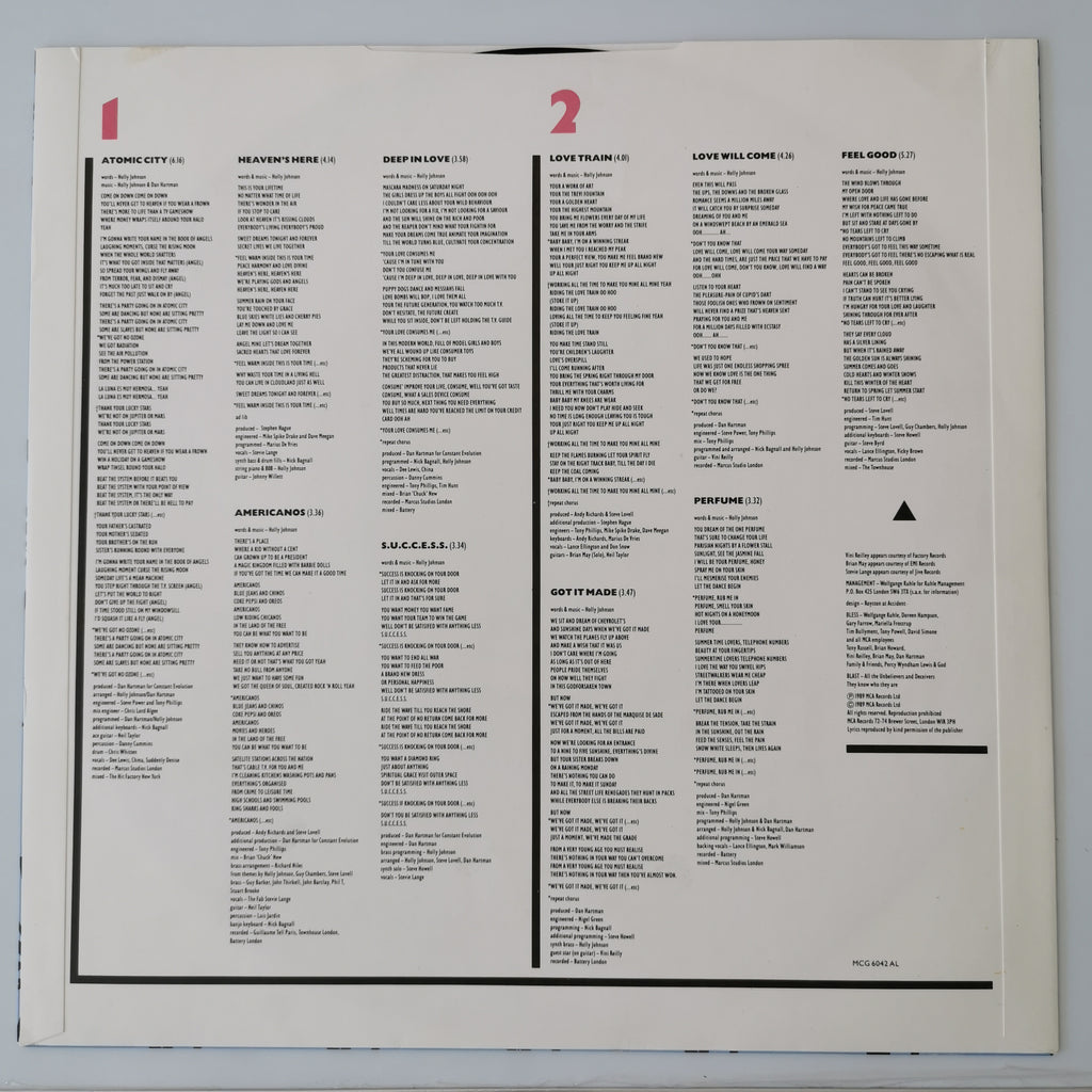Holly Johnson – Blast (1989) Vinyl LP Record