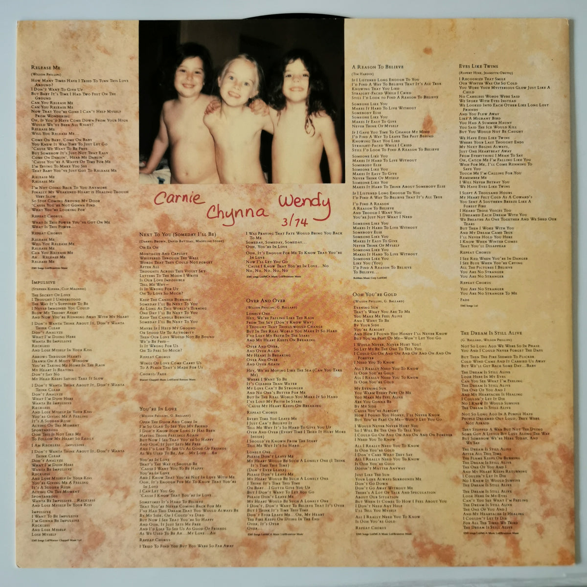 Wilson Phillips – Wilson Phillips (1990) Vinyl LP Record