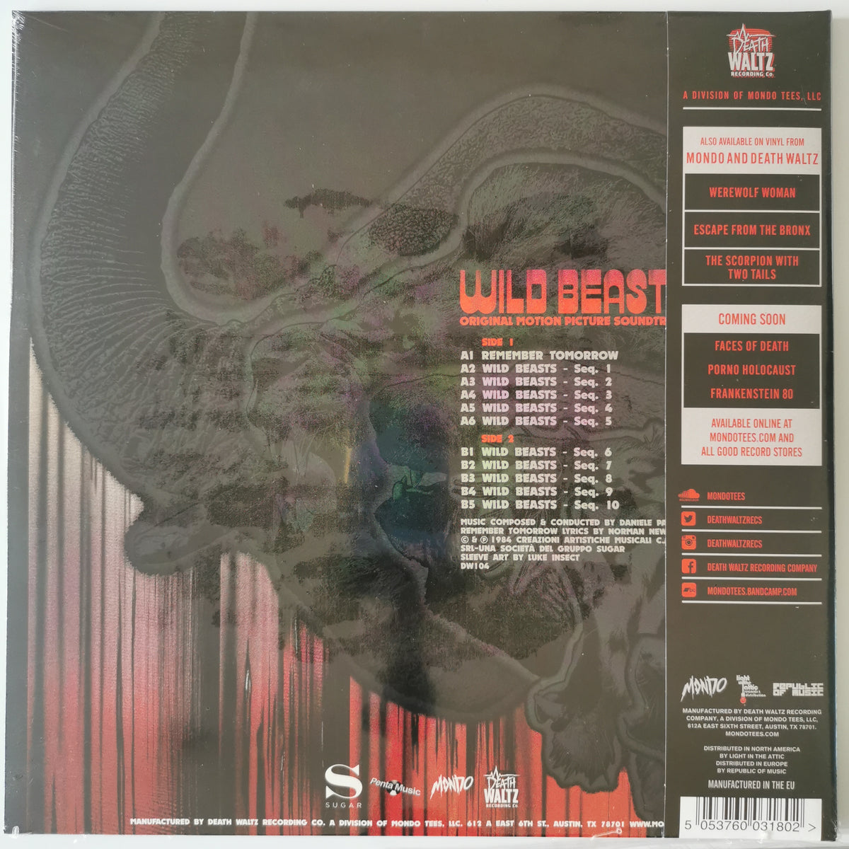 Daniele Patucchi – Wild Beasts (1984) Vinyl LP Record (New Sealed)