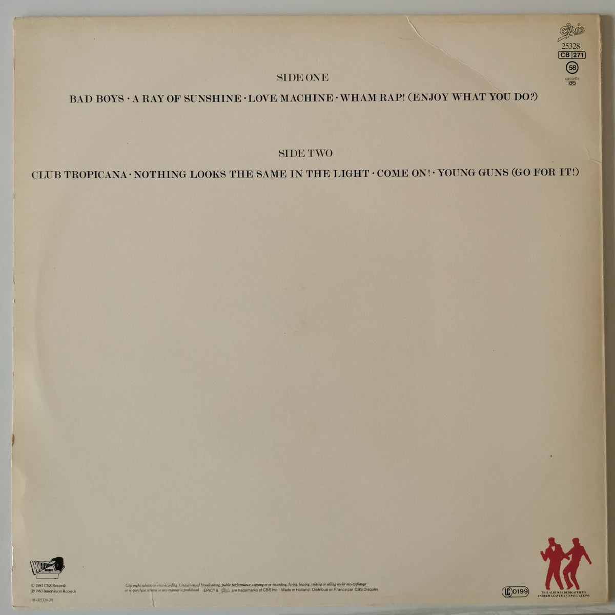 Wham! – Fantastic (1983) Vinyl LP Record