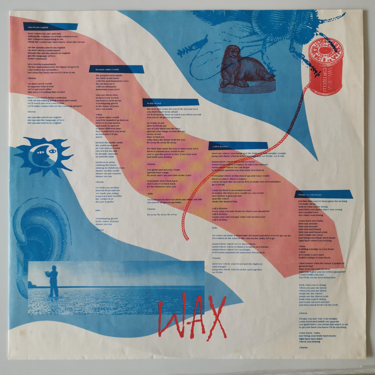 Wax – American English (1987) Vinyl LP Record