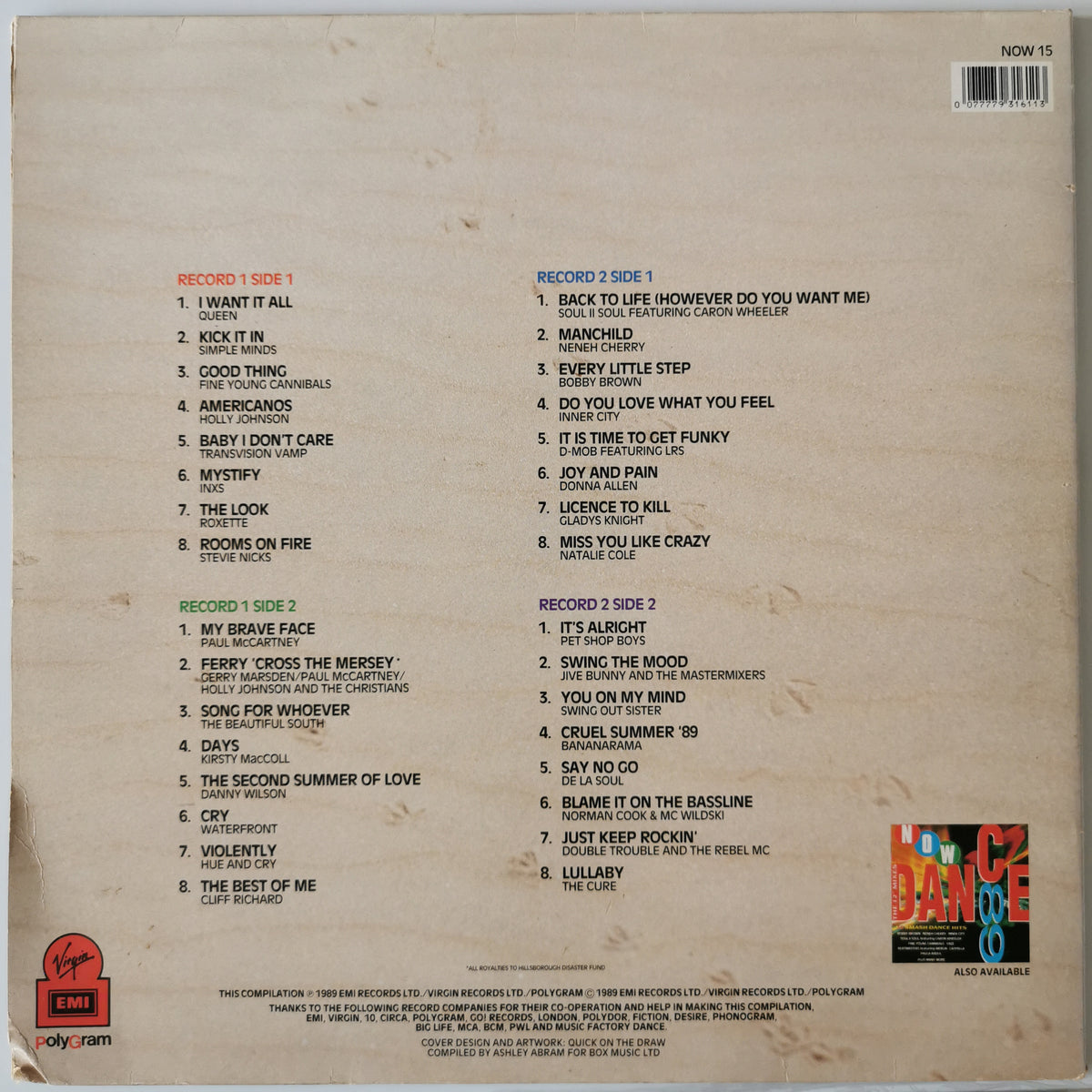 Various Artists – Now That’s What I Call Music 15 (1989) Vinyl LP Record