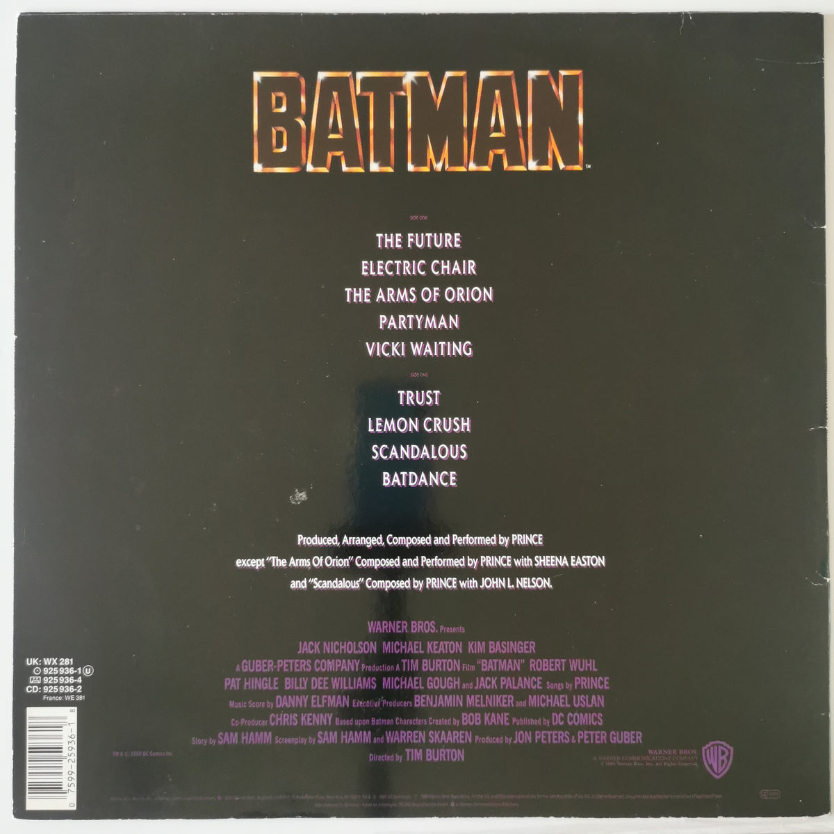 Prince – Batman (1989) Vinyl LP Record