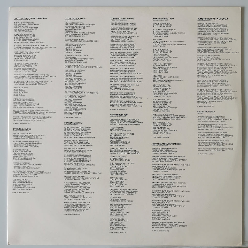 Sonia – Everybody Knows (1990) Vinyl LP Record