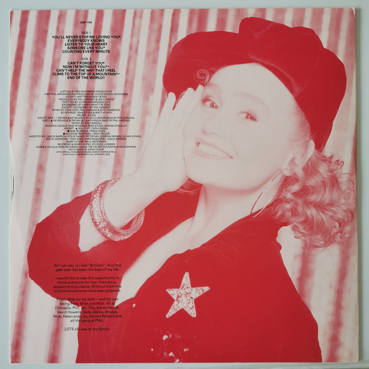 Sonia – Everybody Knows (1990) Vinyl LP Record