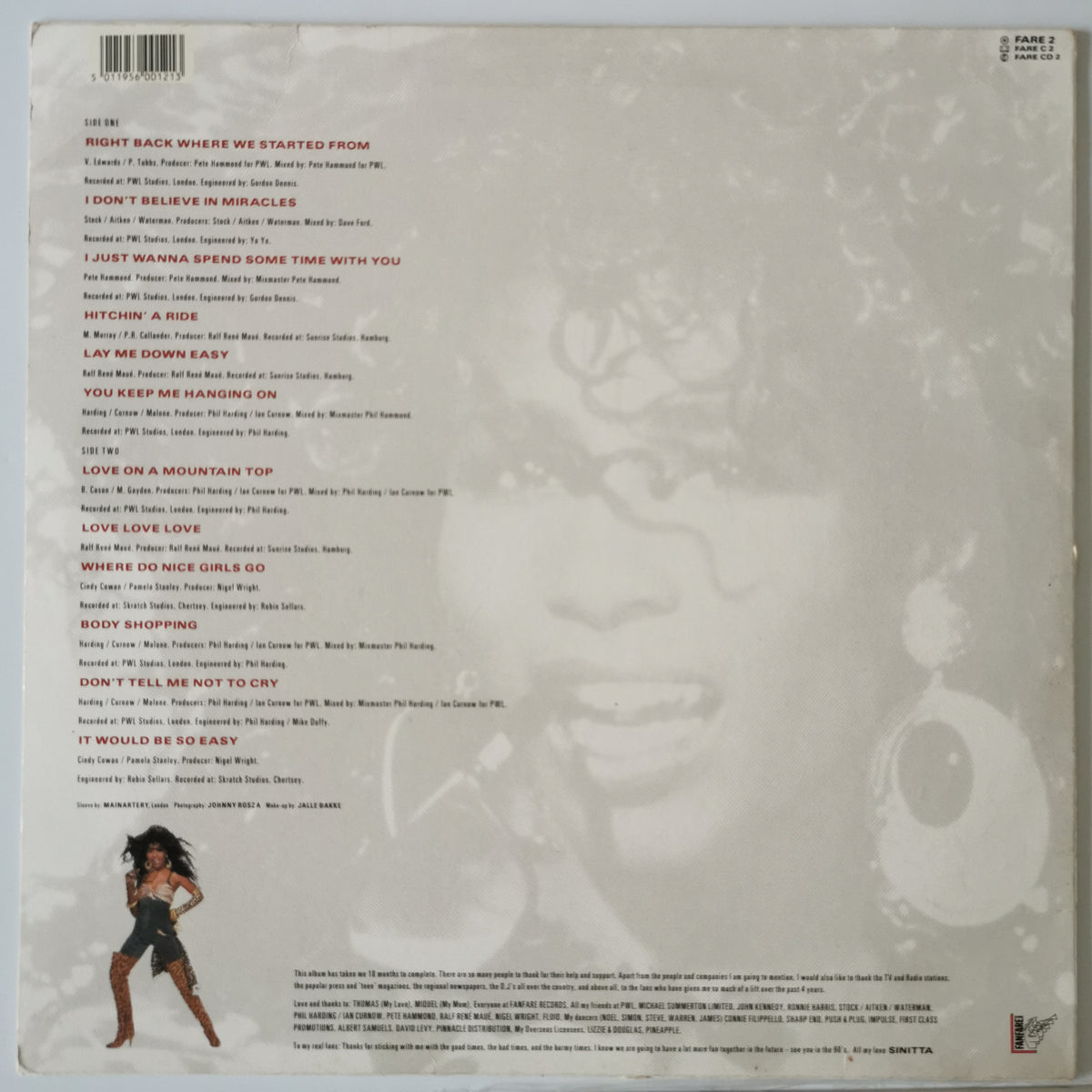 Sinitta – Wicked! (1989) Vinyl LP Record