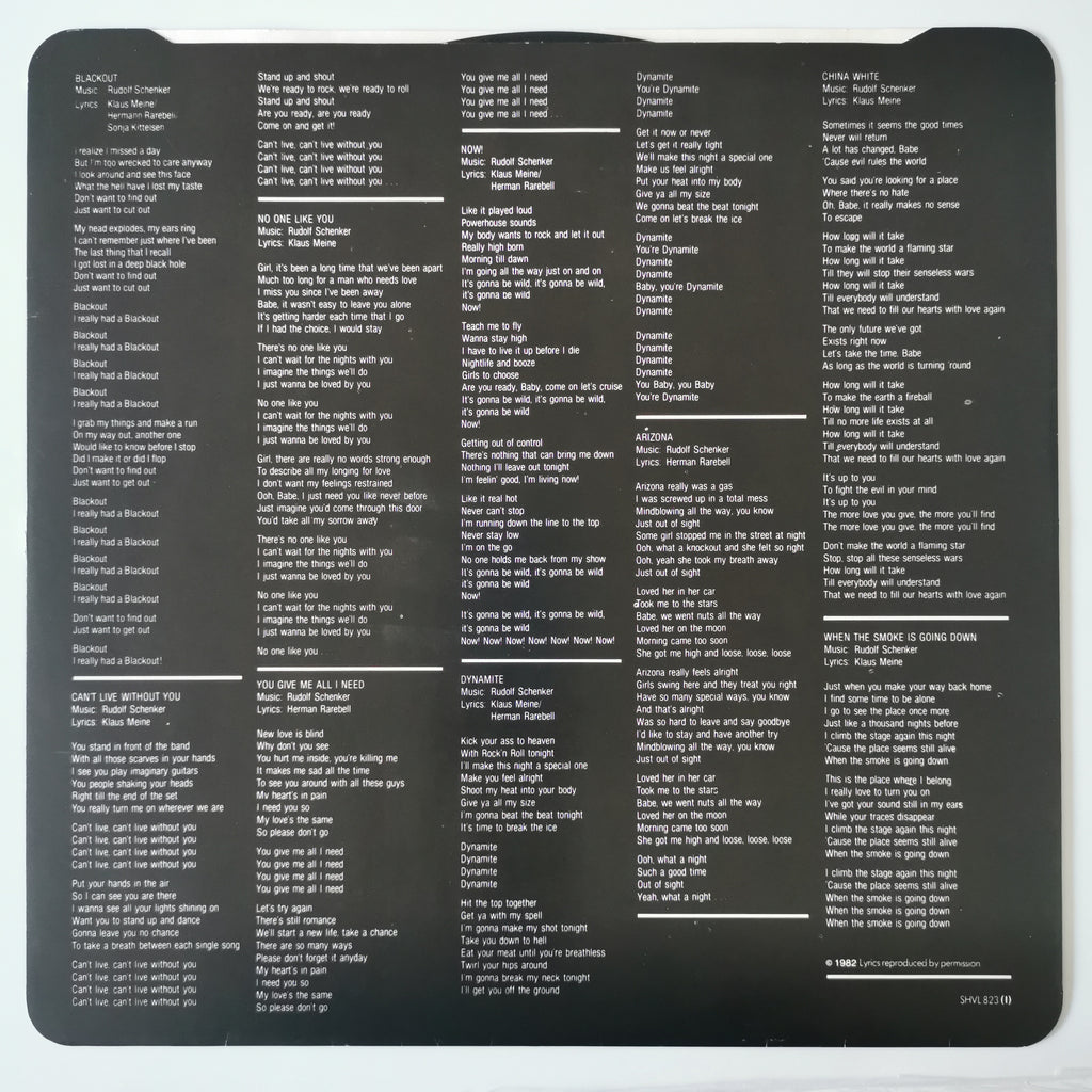 Scorpions – Blackout (1982) Vinyl LP Record