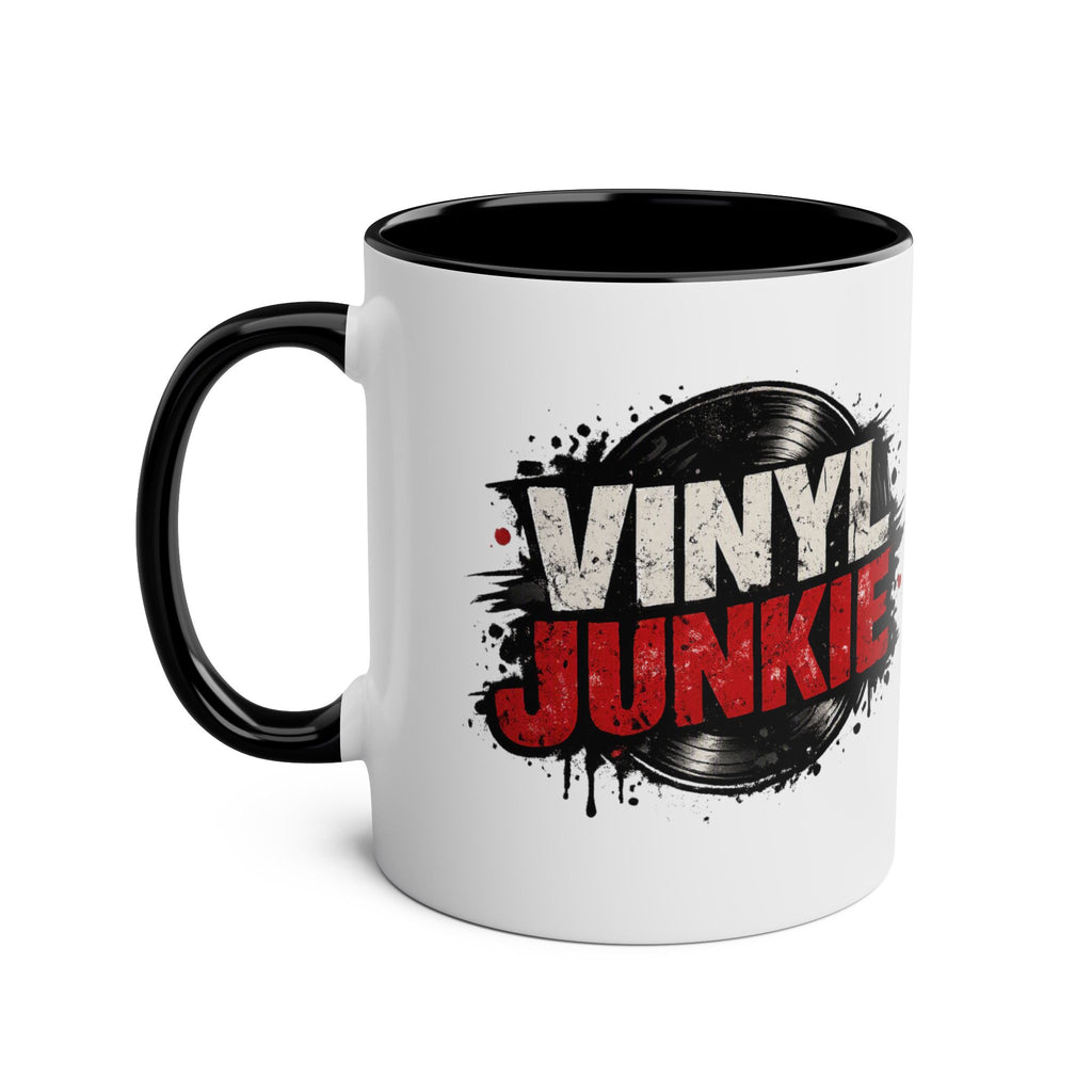 Vinyl Junkie Grunge Design Black Mug