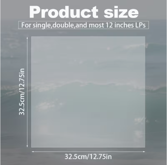50 Premium Transparent Vinyl Record Sleeves 12"