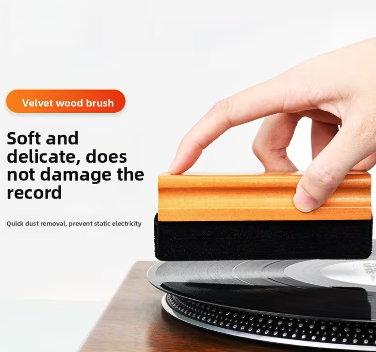 Velvet Record Anti Static Cleaning Tool Wood Handle